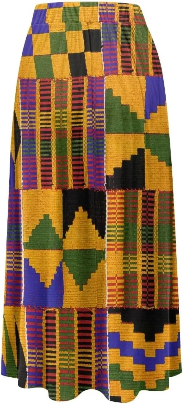 Women's Midi Skirt Elastic Pleated Long Skirts for Women Trendy with Pocket s-2xl