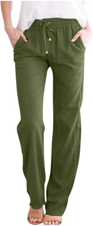 Women's Pants, High Waisted Wide Leg Summer Straight Pants Sweatpants Casual Lightweight