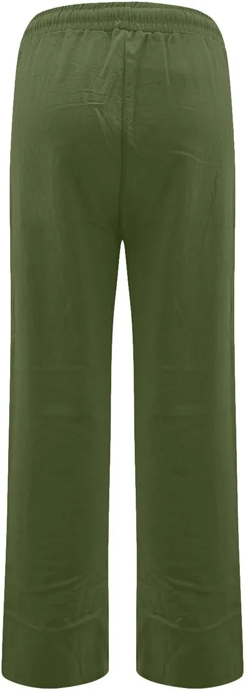 Women's Pants, High Waisted Wide Leg Summer Straight Pants Sweatpants Casual Lightweight