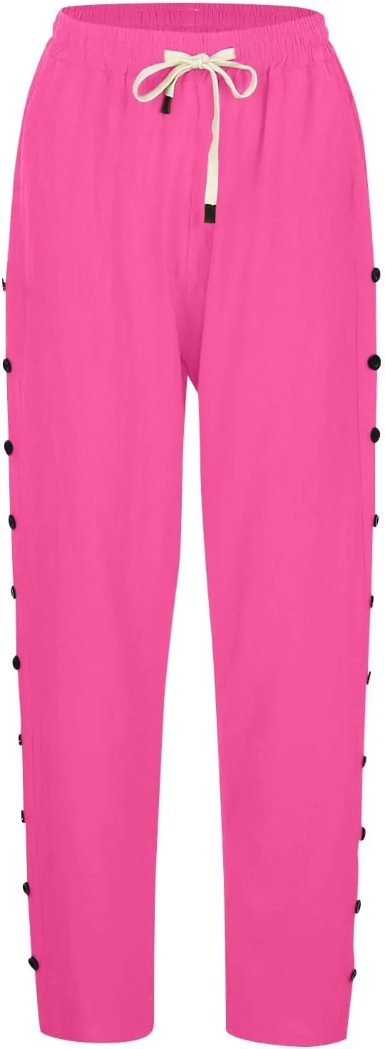 Women's Pants, Peasant Pants Straight Leg Linen Casual Lounge Cotton Loose Women