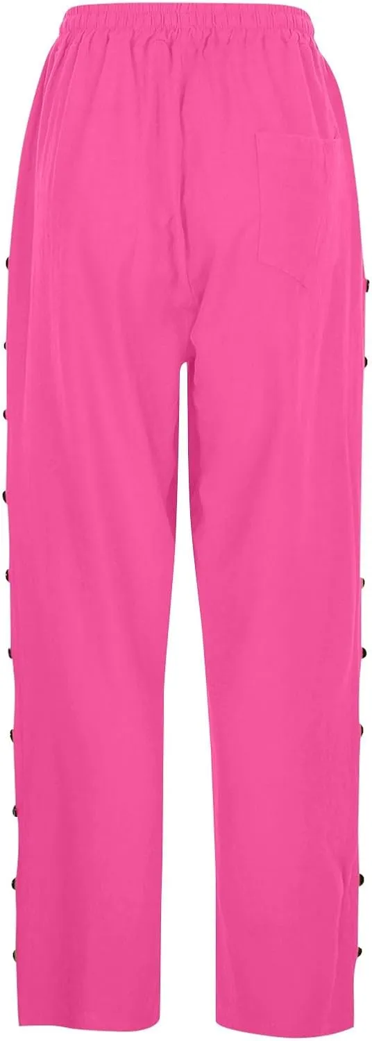 Women's Pants, Peasant Pants Straight Leg Linen Casual Lounge Cotton Loose Women