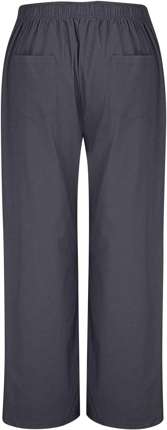 Women's Pants, Straight Leg High Waisted Wide Pants Summer Lightweight Sweatpants Baggy