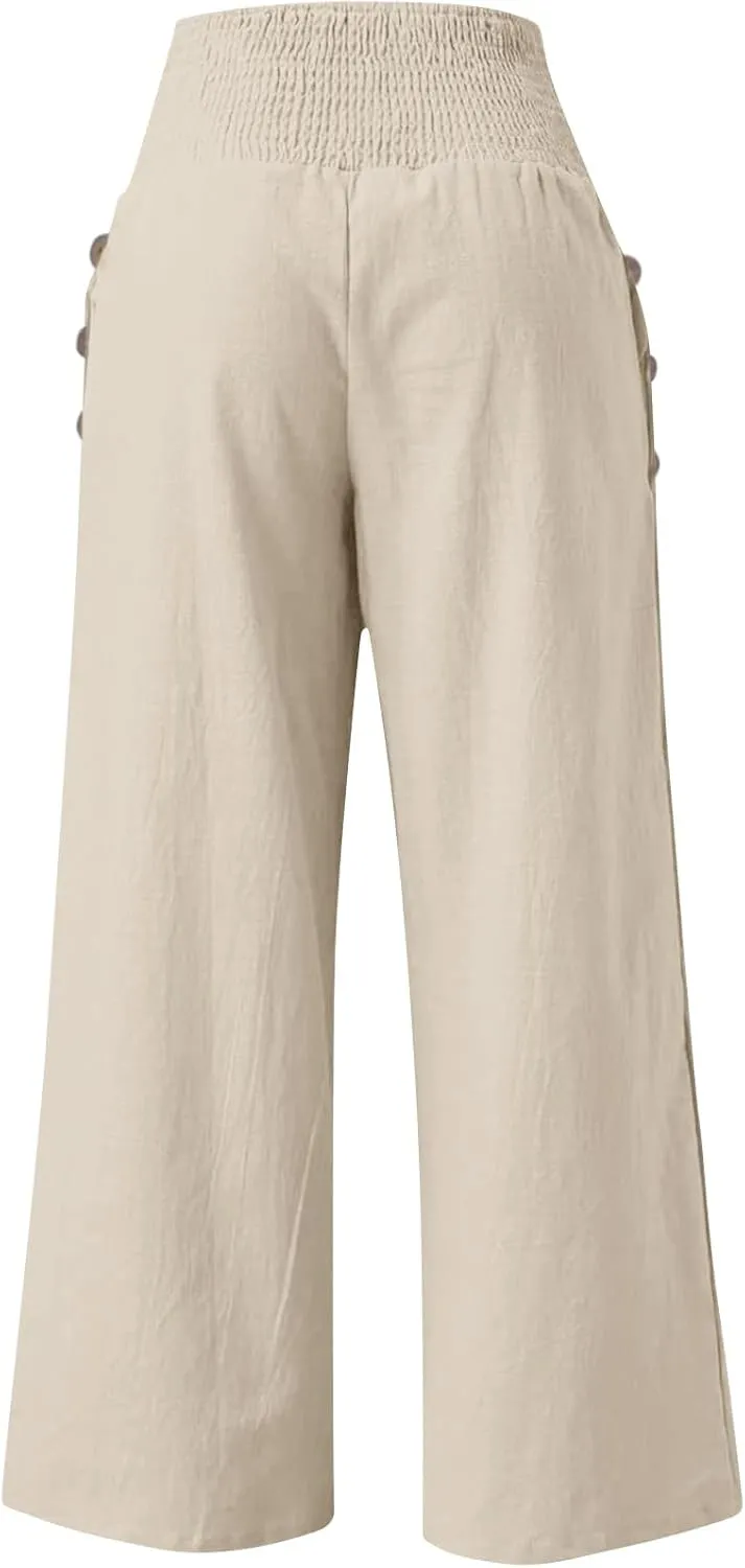 Women's Pants, Straight Leg High Waisted Wide Pants Summer Lightweight Sweatpants Baggy