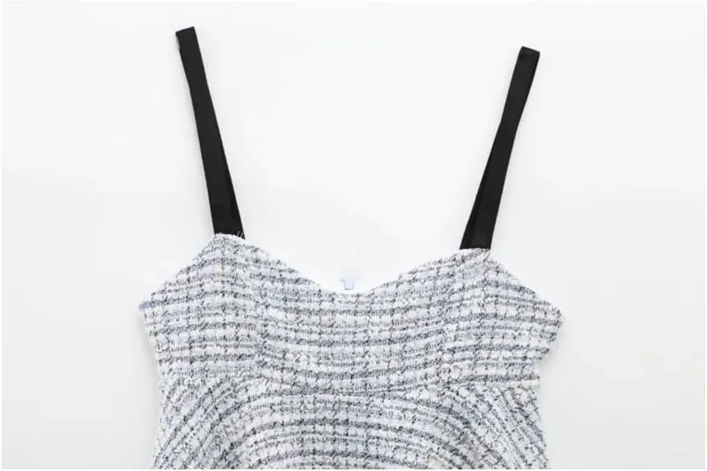 Women's Patchwork Textured Cropped Camisole