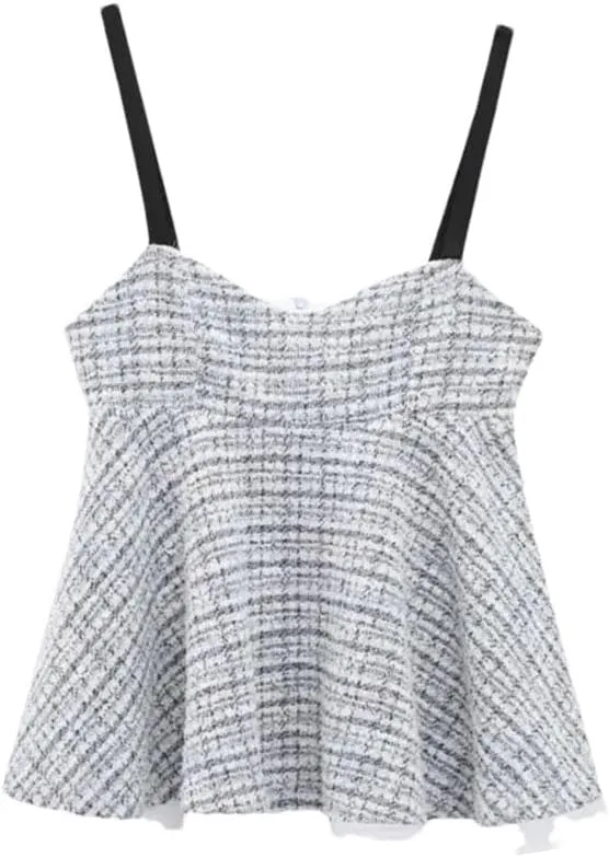 Women's Patchwork Textured Cropped Camisole
