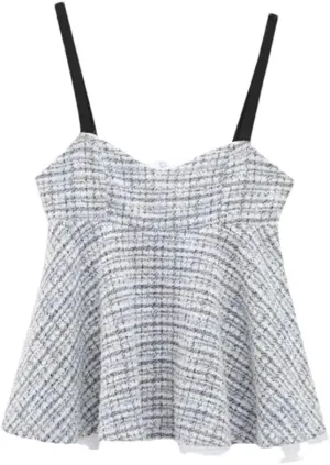 Women's Patchwork Textured Cropped Camisole