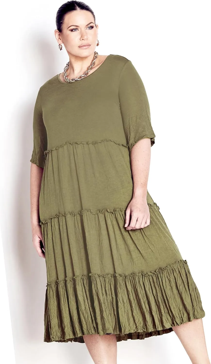 Women's Plus Size Dress-Midi Crush