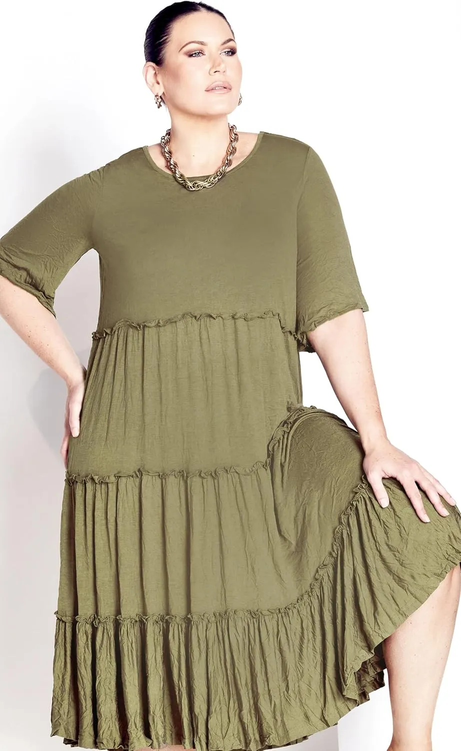 Women's Plus Size Dress-Midi Crush