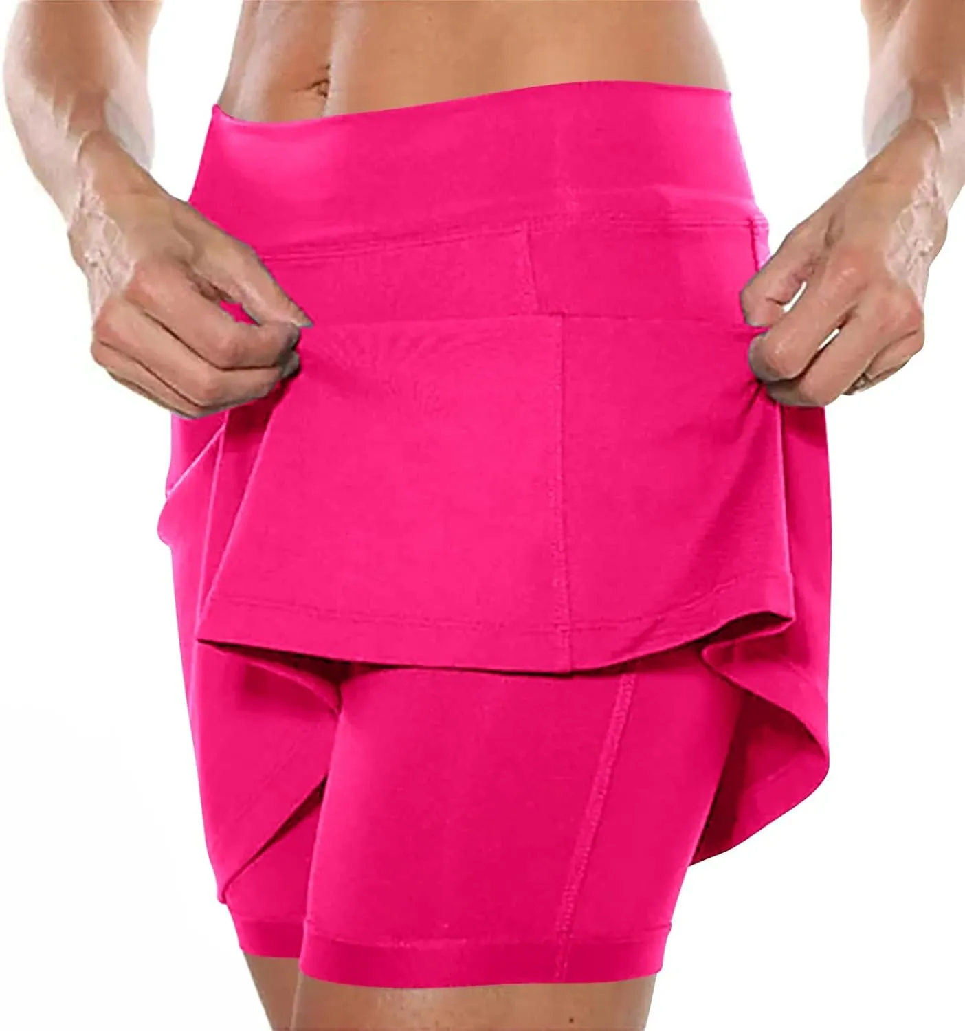 Womens Skorts with Pockets Tummy Control Plus Size Skorts for Women High Waist Athletic Sports Pants Skirt Casual Shorts