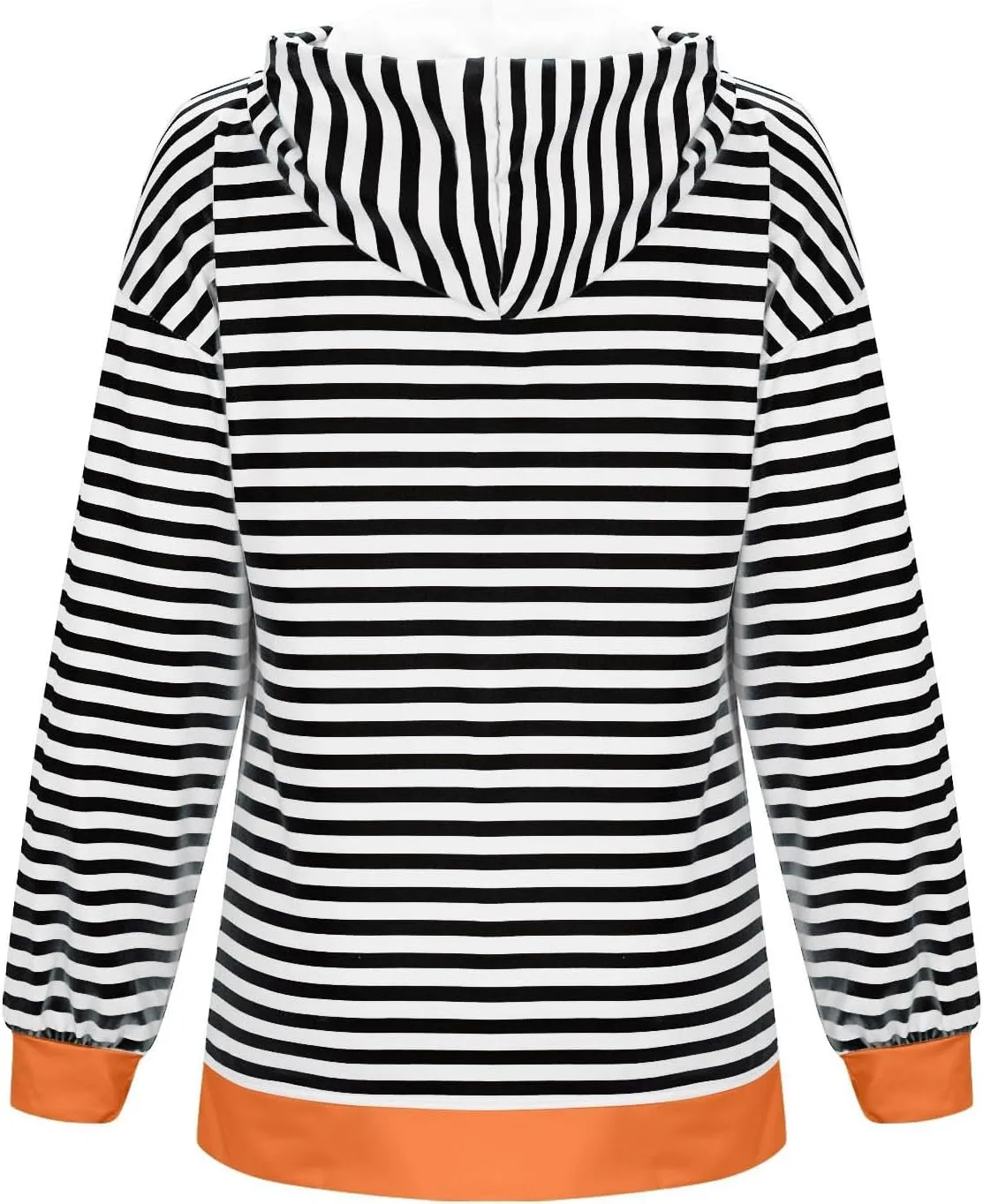 Women's Striped Hooded Sweatshirts Casual Long Sleeved Zippered Jackets Fall Trendy Thin Coats with Pockets