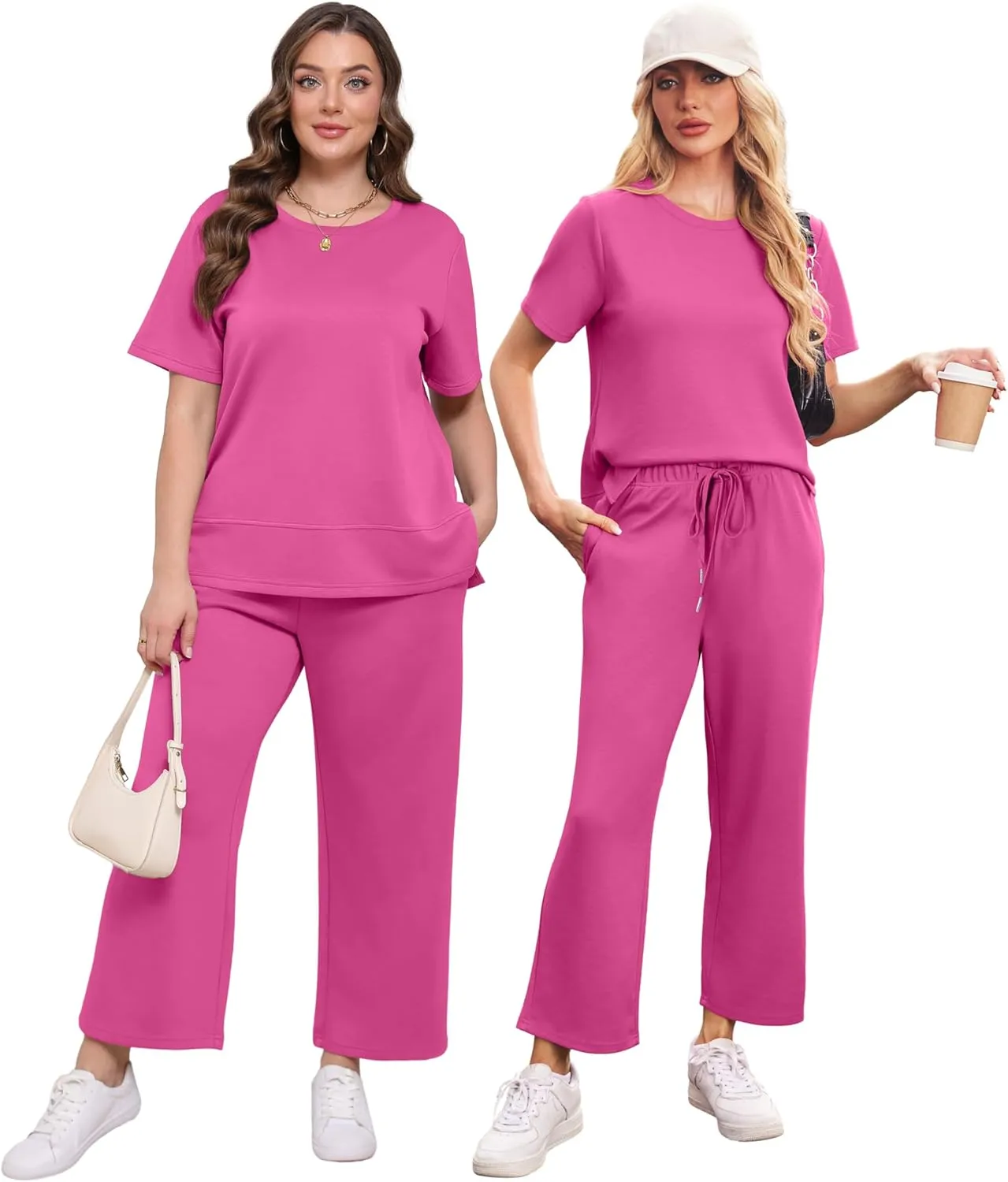 XIEERDUO Women's 2 Piece Lounge Set Fashion Travel Outfits Vacation Tracksuit Comfy Wide Leg Airport Loungewear S-3XL