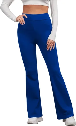 Yoga Flared Pants for Women High Waisted Bootcut Workout Tummy Control Leggings Trendy Stretchy Athletic Trousers