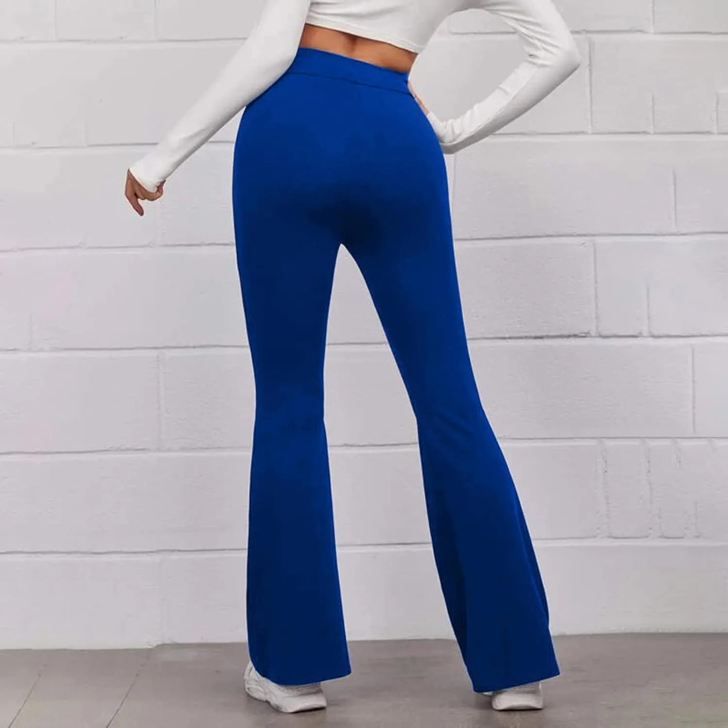 Yoga Flared Pants for Women High Waisted Bootcut Workout Tummy Control Leggings Trendy Stretchy Athletic Trousers