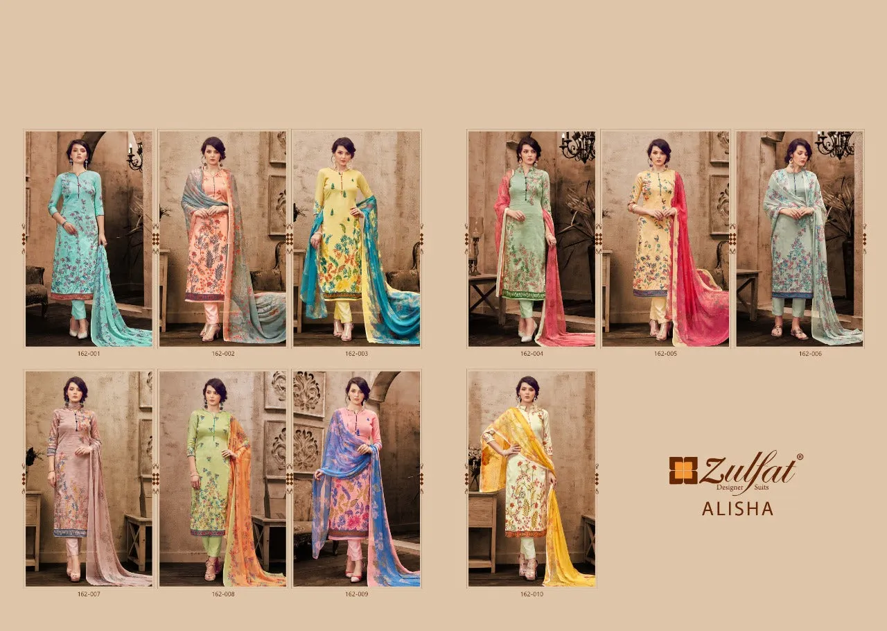 Zulfat Designer Alisha Innovative Style Designed Trendy Salwar Suits