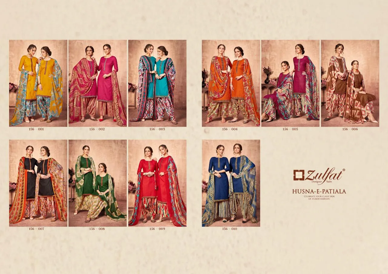 ZULFAT DESIGNER HUSNAEPATIALA HEAVY JAM COTTON KASHMIRI STYLE DRESS MATERIAL