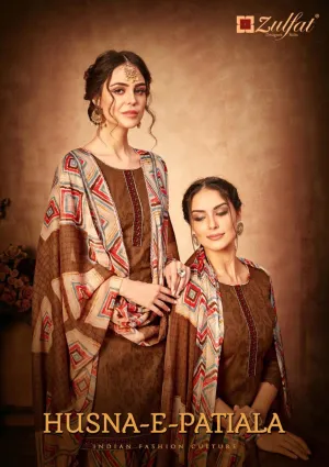 ZULFAT DESIGNER HUSNAEPATIALA HEAVY JAM COTTON KASHMIRI STYLE DRESS MATERIAL