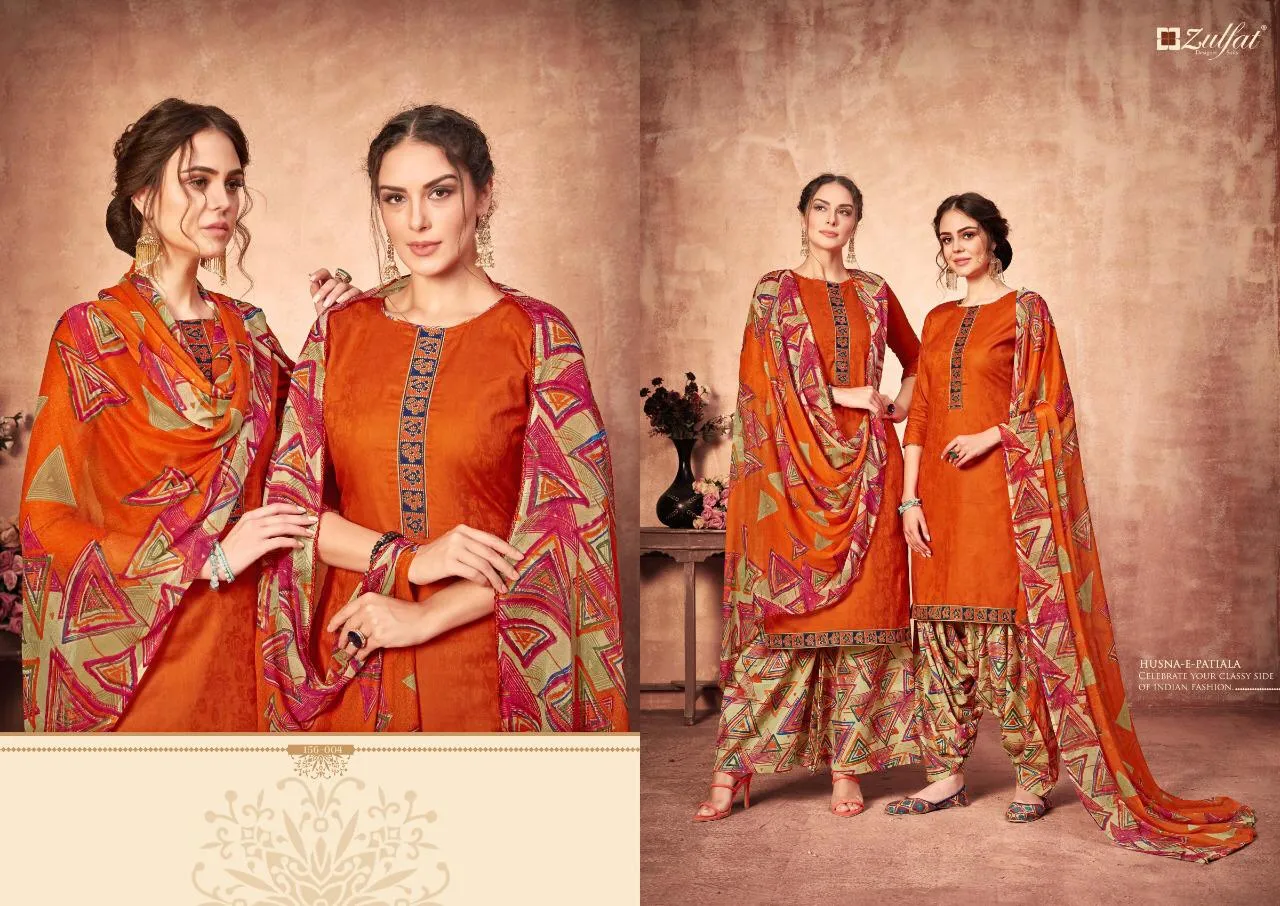 ZULFAT DESIGNER HUSNAEPATIALA HEAVY JAM COTTON KASHMIRI STYLE DRESS MATERIAL