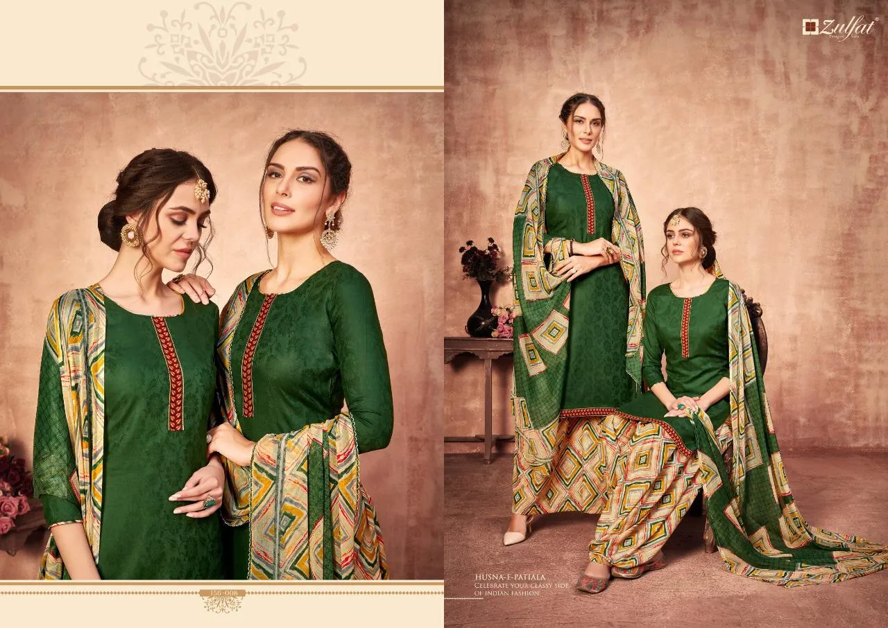 ZULFAT DESIGNER HUSNAEPATIALA HEAVY JAM COTTON KASHMIRI STYLE DRESS MATERIAL