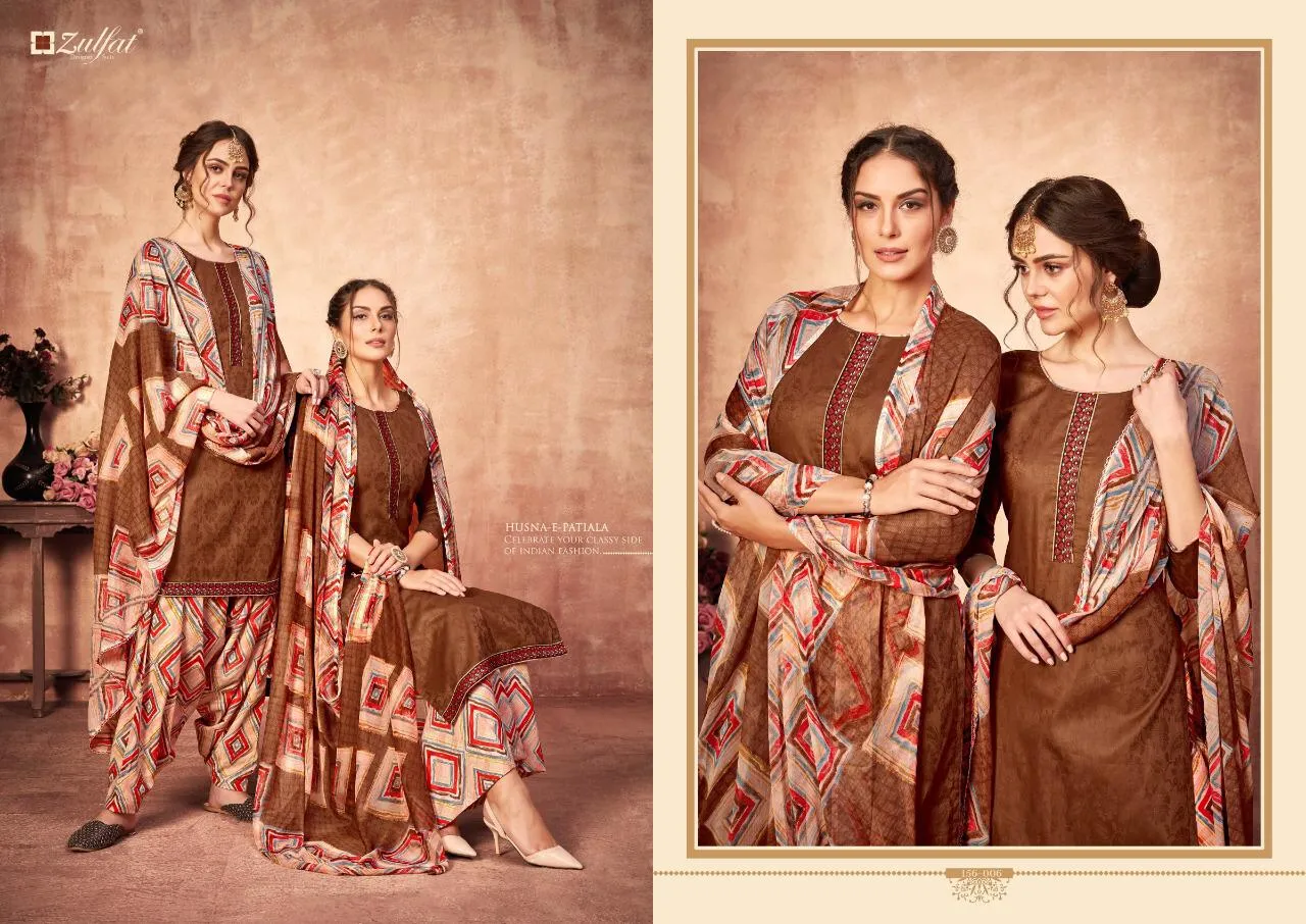 ZULFAT DESIGNER HUSNAEPATIALA HEAVY JAM COTTON KASHMIRI STYLE DRESS MATERIAL