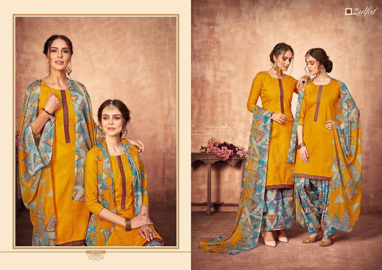 ZULFAT DESIGNER HUSNAEPATIALA HEAVY JAM COTTON KASHMIRI STYLE DRESS MATERIAL
