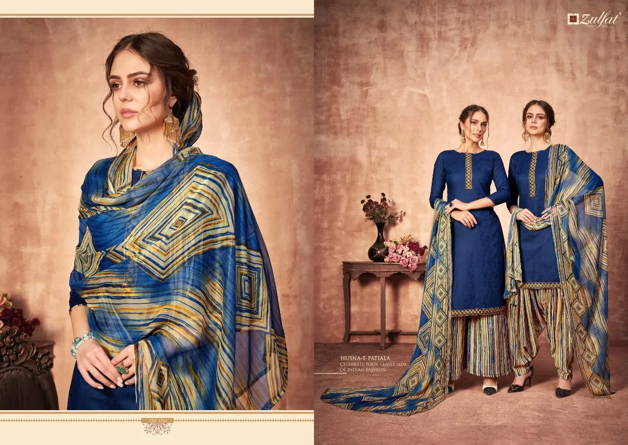 ZULFAT DESIGNER HUSNAEPATIALA HEAVY JAM COTTON KASHMIRI STYLE DRESS MATERIAL