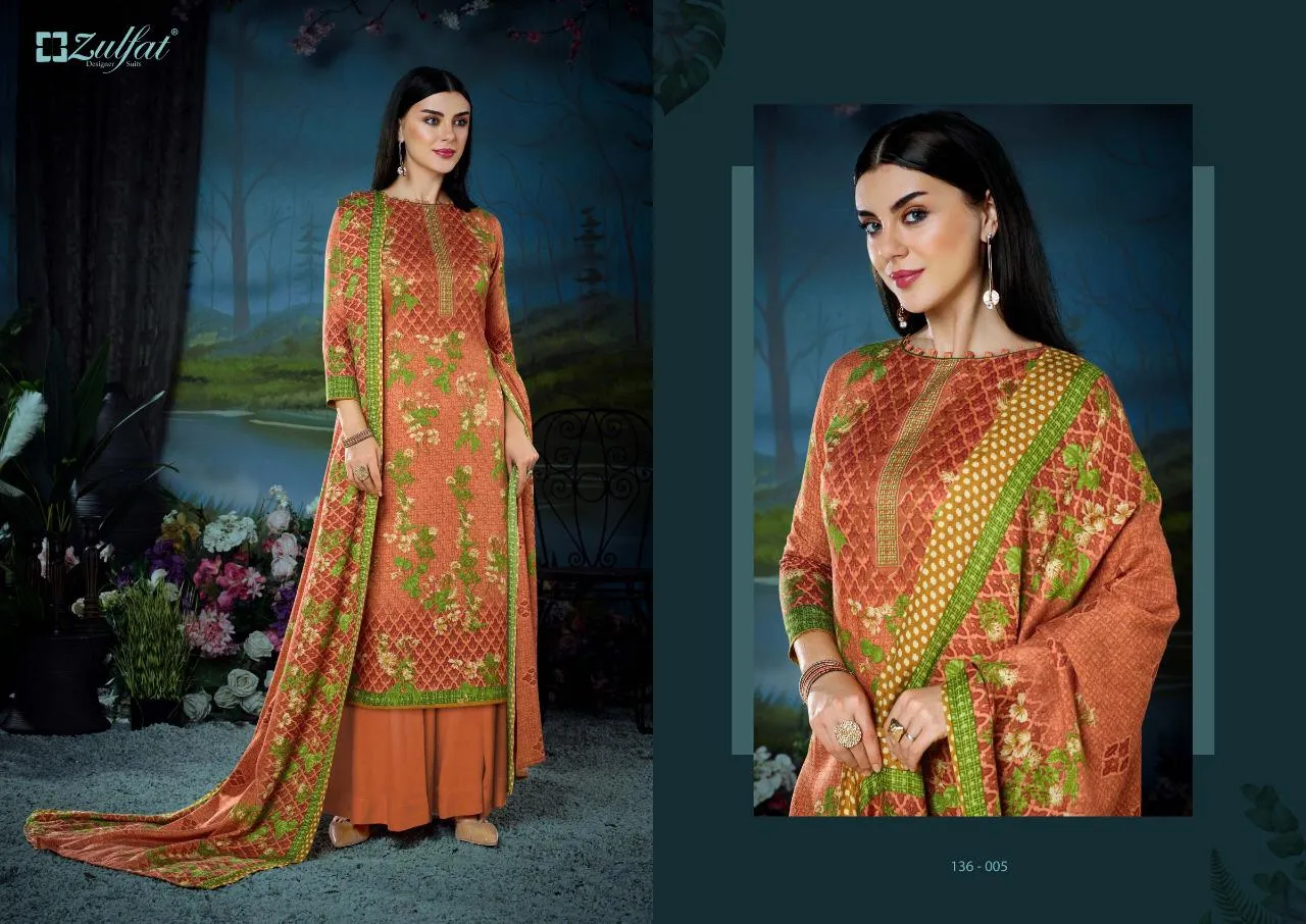 Zulfat Designer Suits Presents Winter Fantasy Pashmina Printed Fancy Designer Salwar Kameez