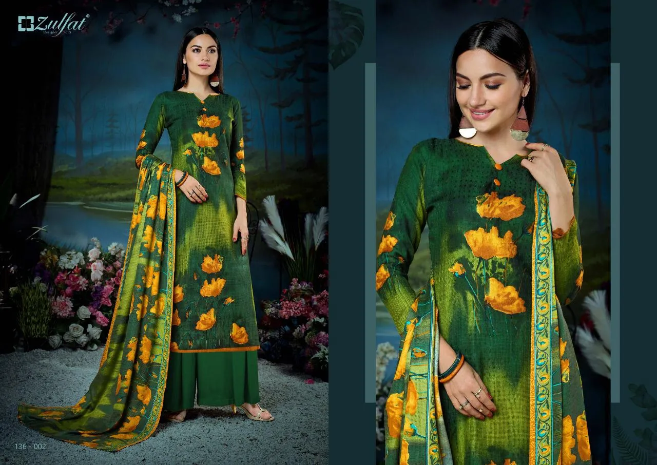 Zulfat Designer Suits Presents Winter Fantasy Pashmina Printed Fancy Designer Salwar Kameez