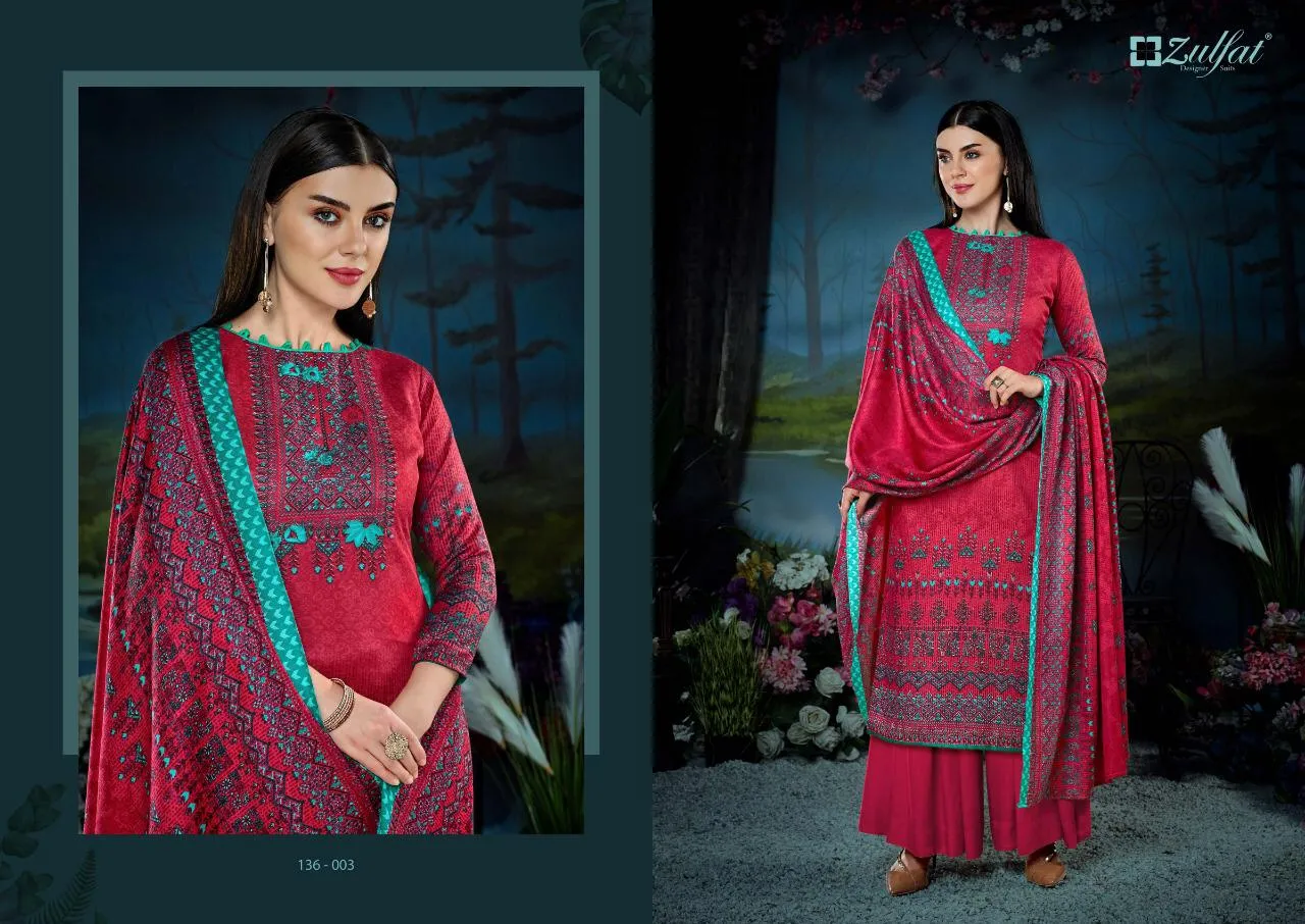 Zulfat Designer Suits Presents Winter Fantasy Pashmina Printed Fancy Designer Salwar Kameez