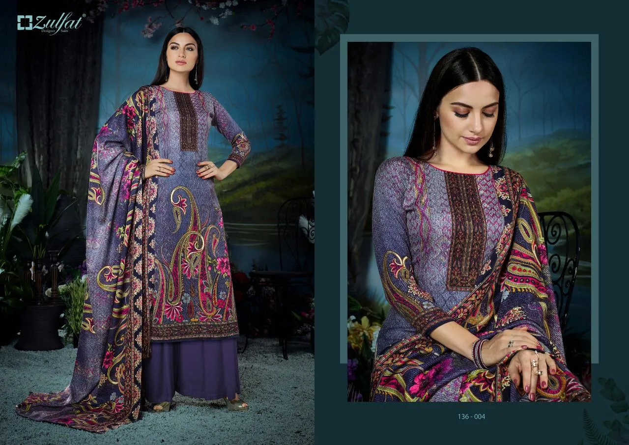 Zulfat Designer Suits Presents Winter Fantasy Pashmina Printed Fancy Designer Salwar Kameez