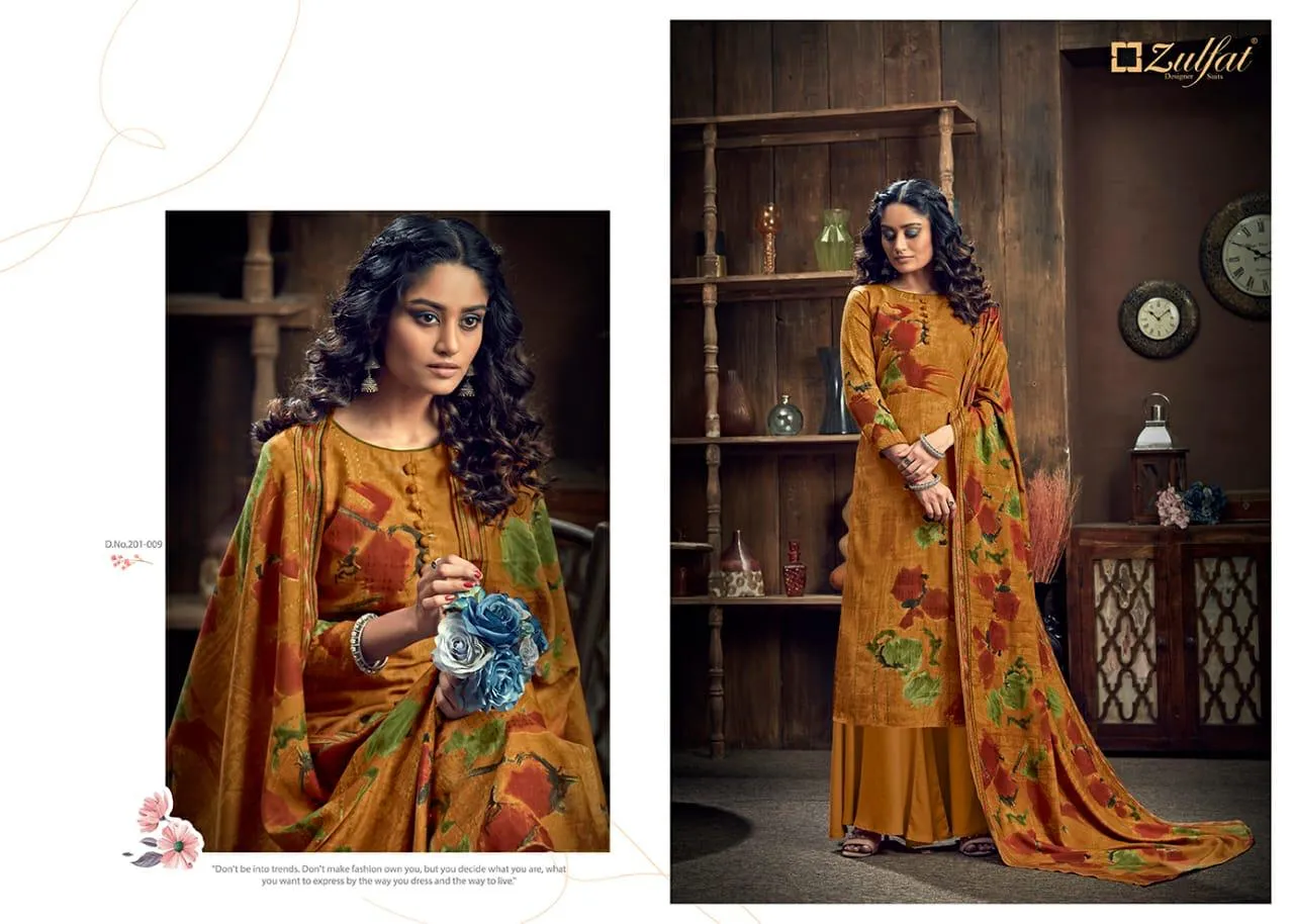 Zulfat Designer Suits Winter Magic Pure Pashmina Printed Fancy Designer Salwar Kameez