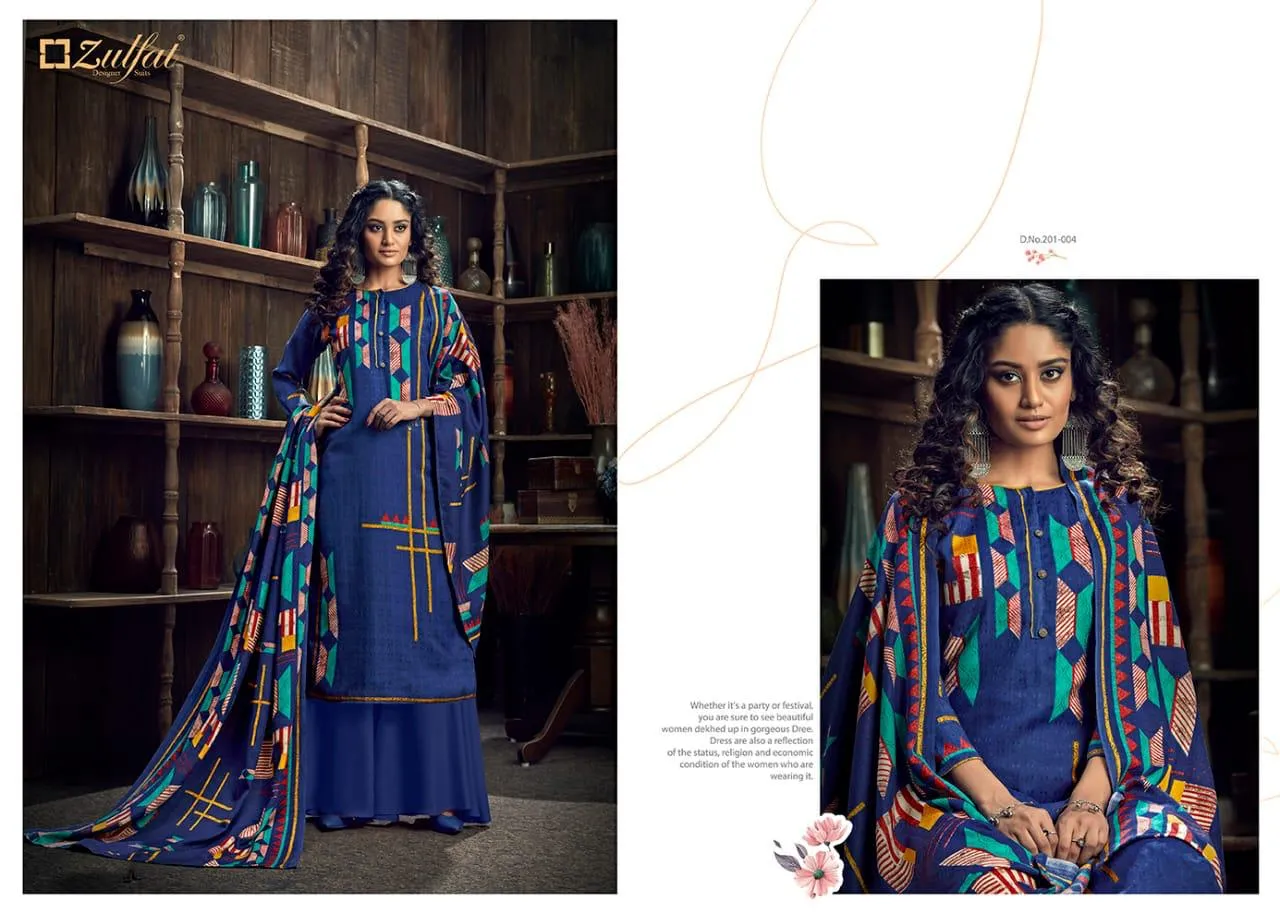 Zulfat Designer Suits Winter Magic Pure Pashmina Printed Fancy Designer Salwar Kameez