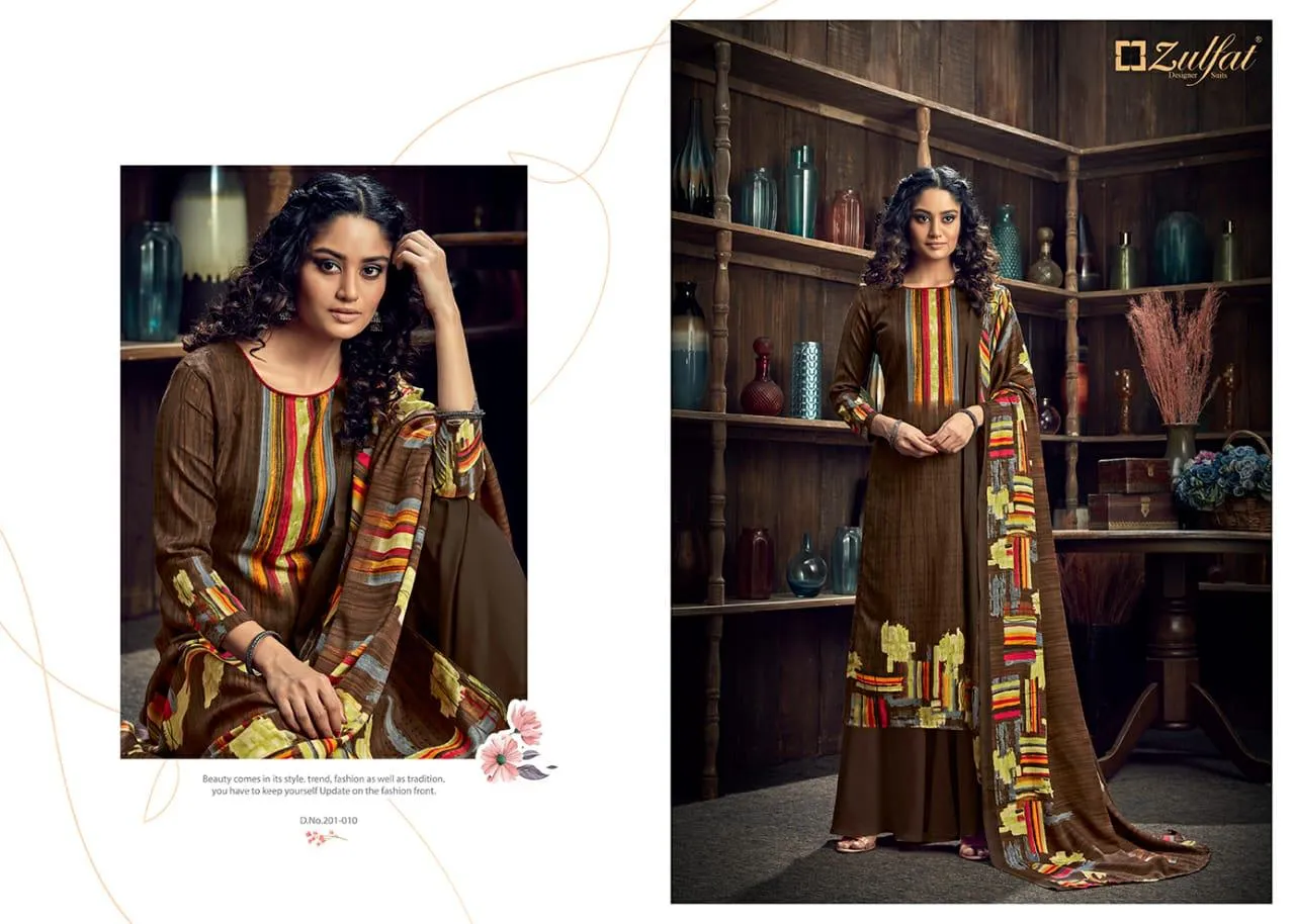 Zulfat Designer Suits Winter Magic Pure Pashmina Printed Fancy Designer Salwar Kameez