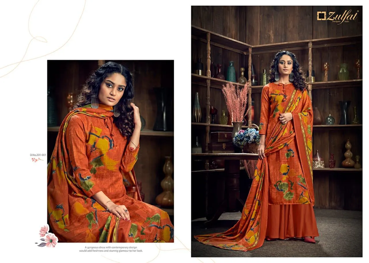 Zulfat Designer Suits Winter Magic Pure Pashmina Printed Fancy Designer Salwar Kameez