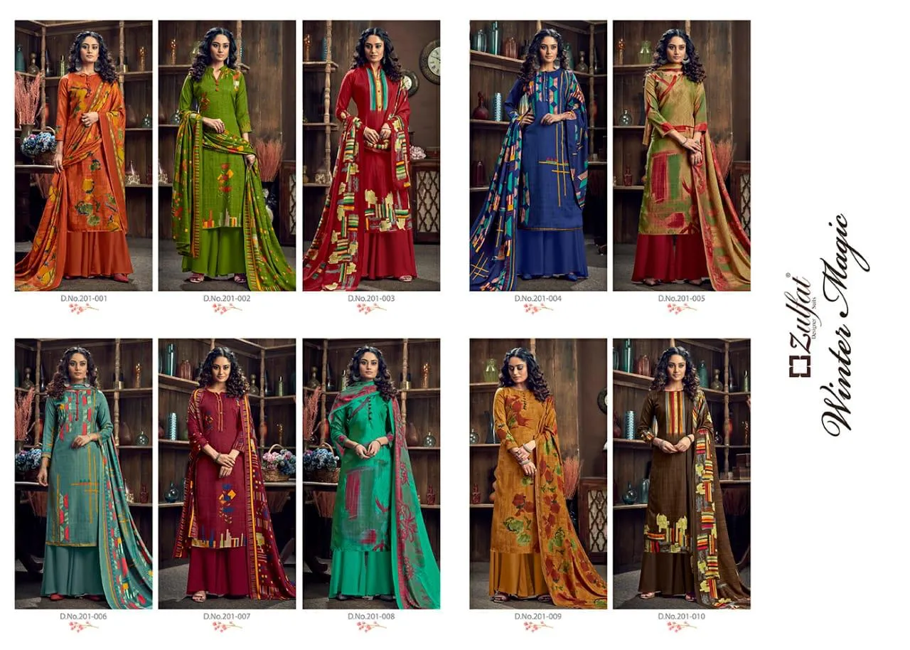 Zulfat Designer Suits Winter Magic Pure Pashmina Printed Fancy Designer Salwar Kameez