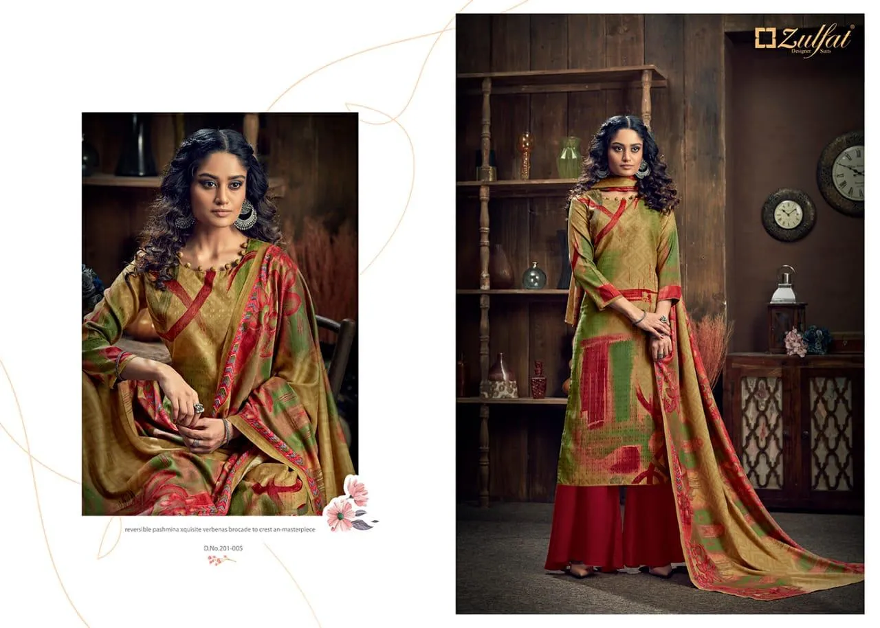 Zulfat Designer Suits Winter Magic Pure Pashmina Printed Fancy Designer Salwar Kameez