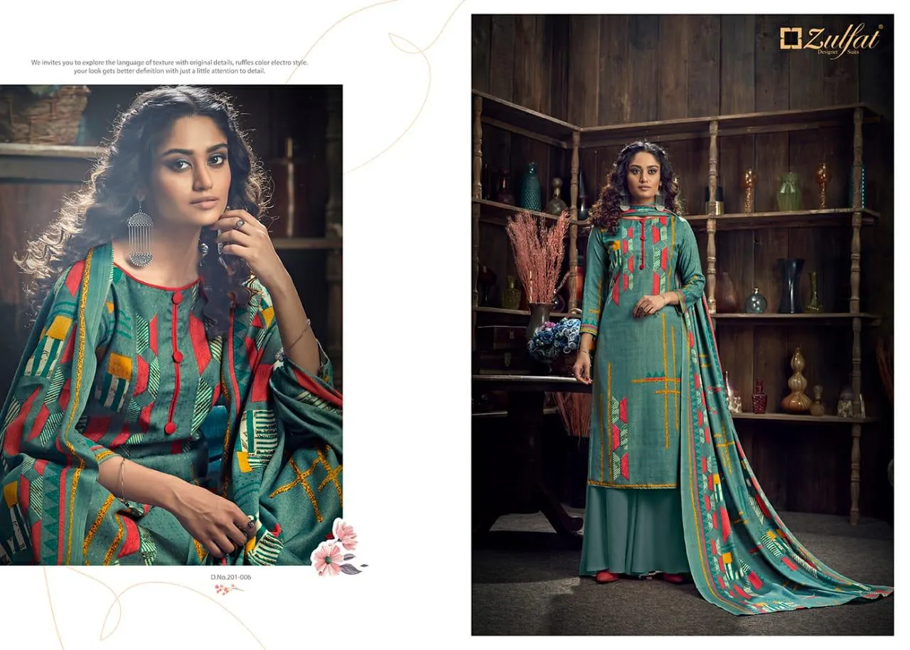 Zulfat Designer Suits Winter Magic Pure Pashmina Printed Fancy Designer Salwar Kameez